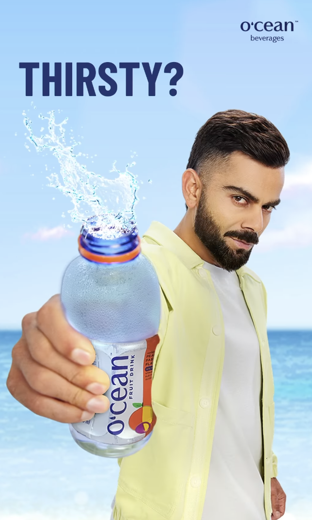 Virat Kohli Promotes Superior Hydration with O’cean Fruit Water